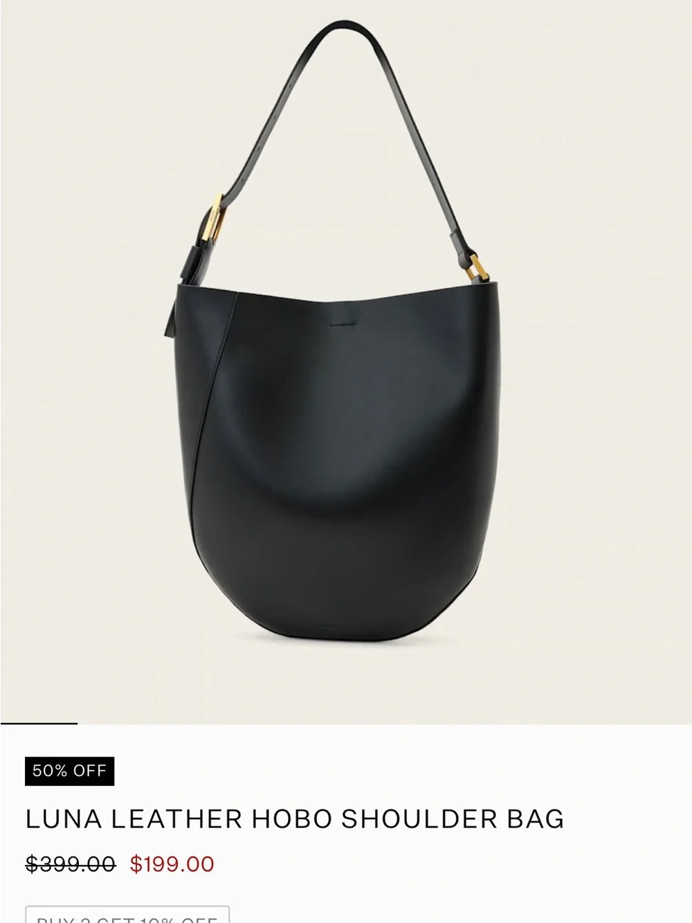 All Saints  Premium Leather Shoulder Hobo  Bag